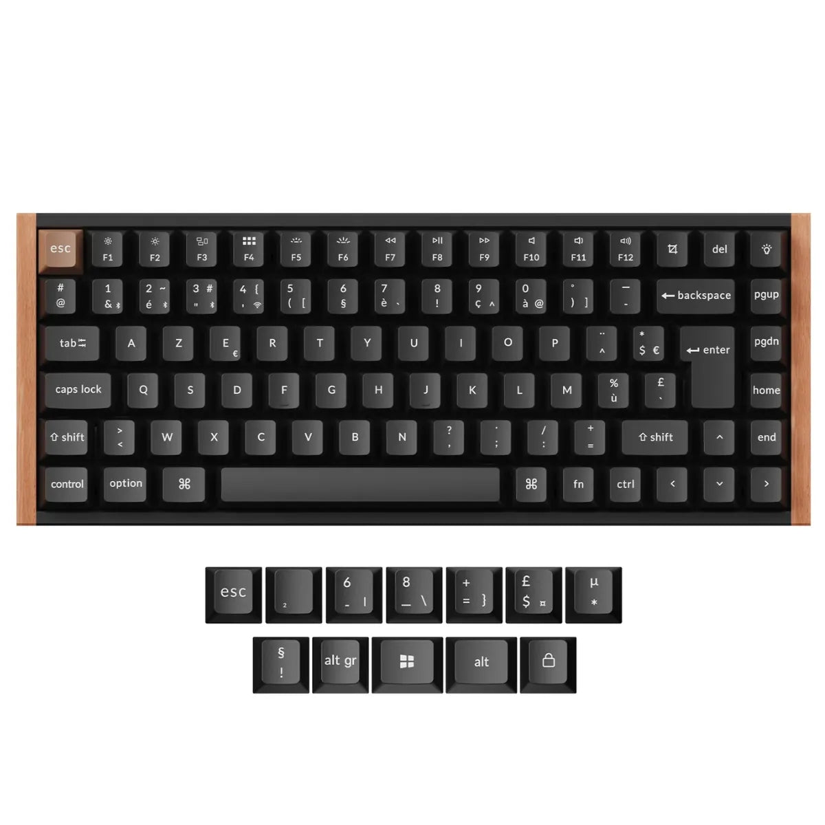 Keychron K2 HE sans fil magnétique AZERTY 75% bois ISO FR